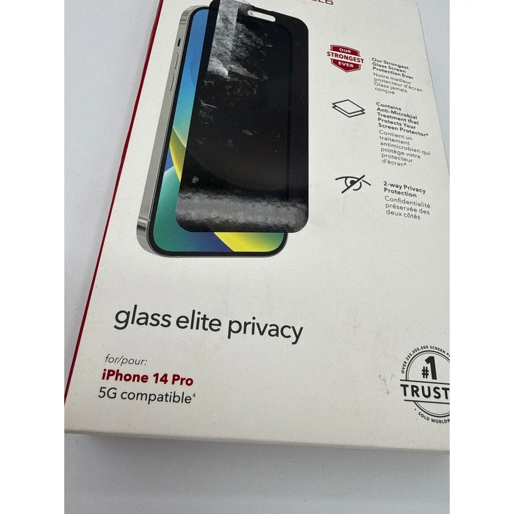 ZAGG Screen Protector iPhone 14 Pro Black New Privacy Glass Elite 5G Compatible